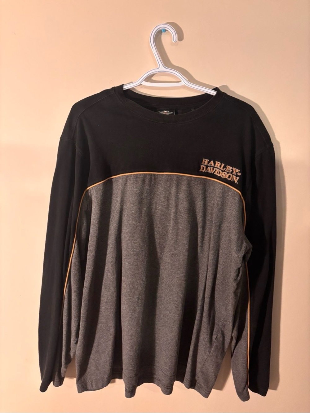 Harley-Davidson Men’s Long Sleeve a Embroidered LongSleeve - Black & Gray